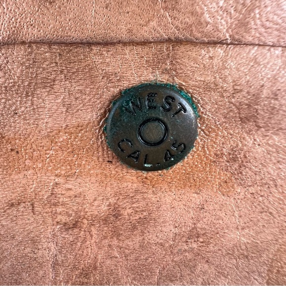 VTG Tooled Leather Boho Wallet Monogram R Whipstitch Trim Multi-Compartmental - Picture 11 of 15